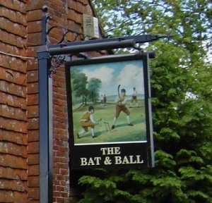 Bat & Ball Inn near Hambledon Cricket Club, CC via Wikipedia